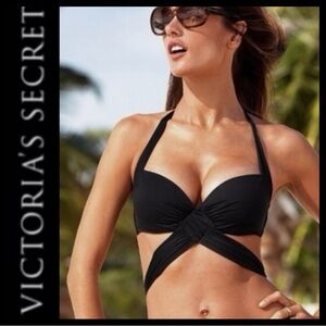 Victoria's Secret Push Up Wrap Black Bikini Top